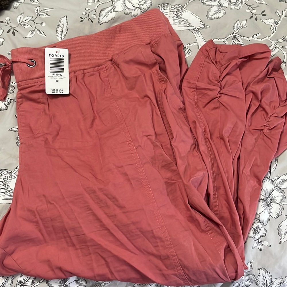 NWT ruched poplin crop pants from Torrid